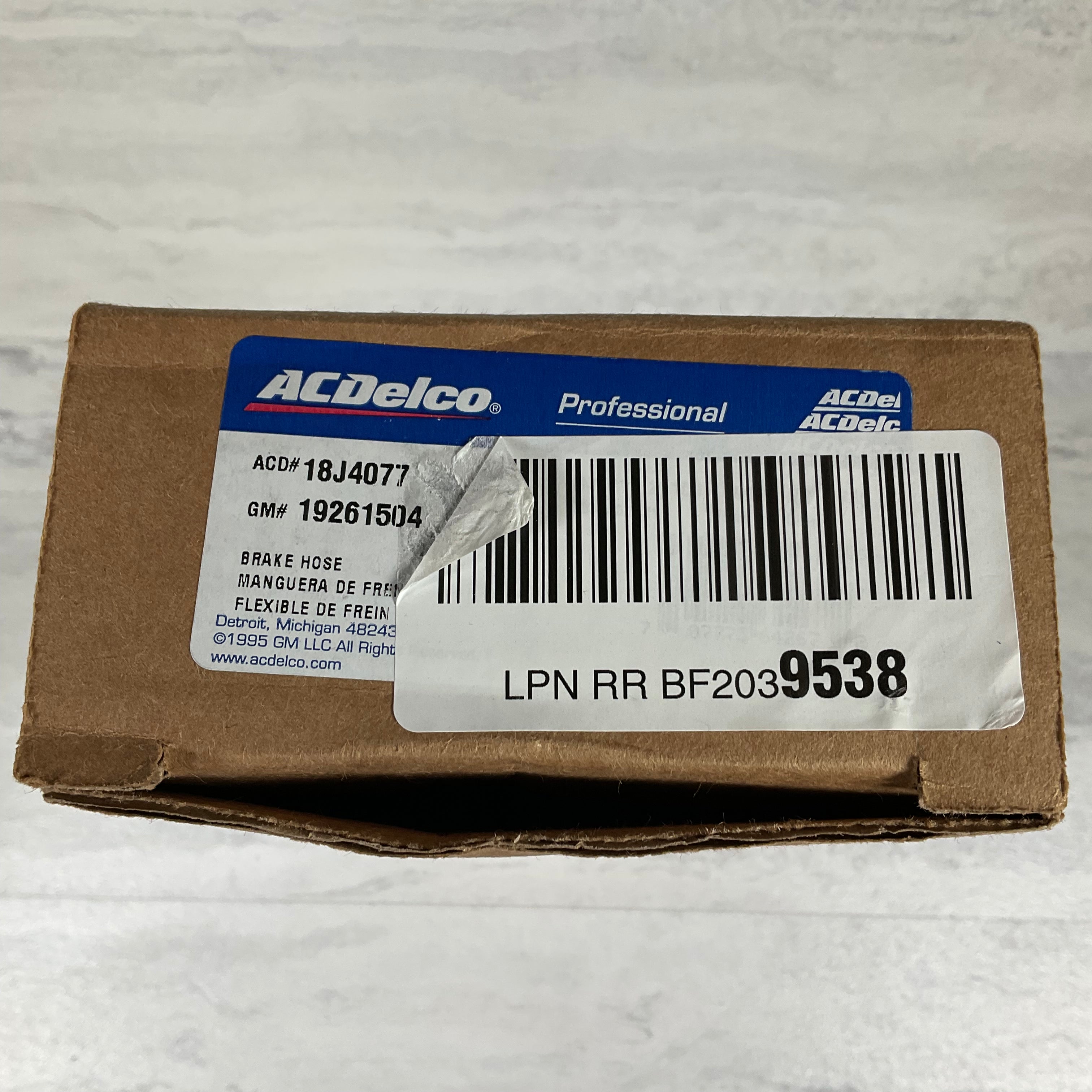 ACDelco Professional 18J4077 Rear Driver Side Hydraulic Brake Hose Assembly (7333455954158)